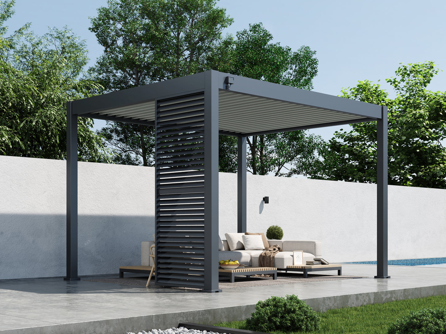 Single Adjustable Shutter Panel for Louvered Pergola