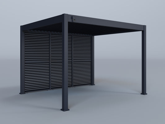 10'x12' Lugano Pergola with (3) 12' Adjustable Horizontal Shutter Panels