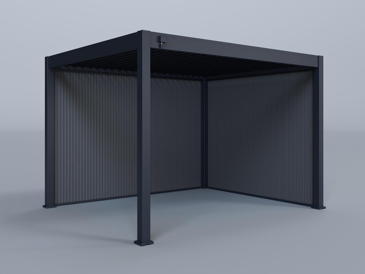 10'x12' Grand Tuscan Pergola with (1) 10' and (1) 12' Pebble Grey Privacy Walls