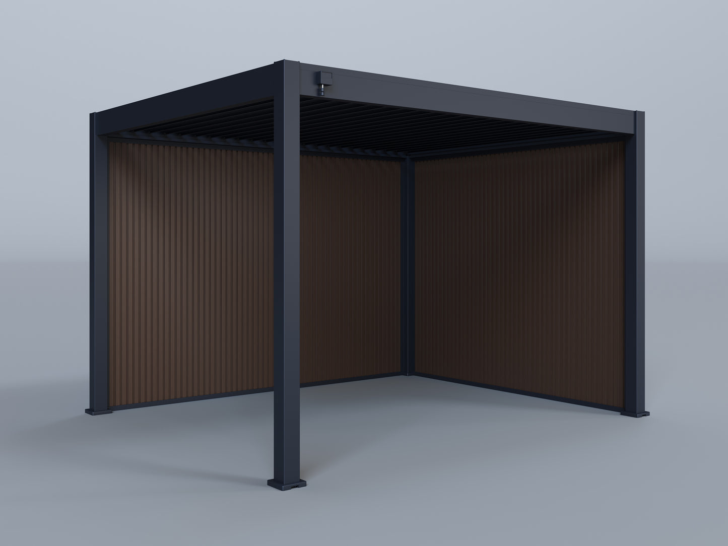 10'x12' Lugano Pergola with (1) 10' and (1) 12' Teak Privacy Walls