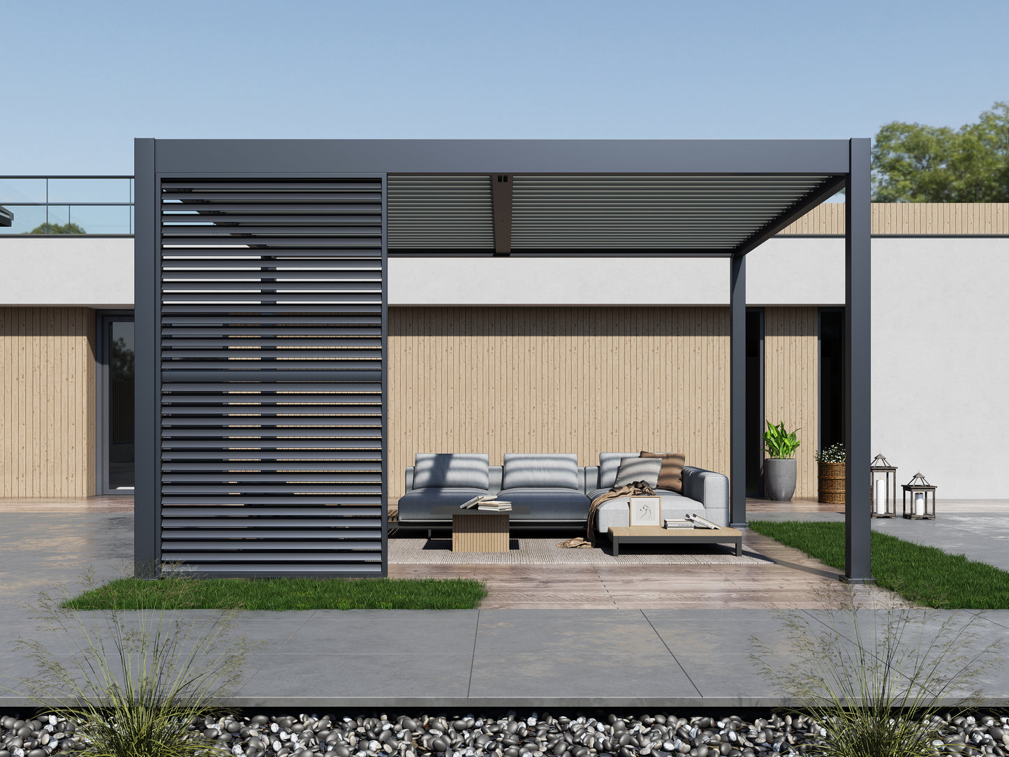 Single Adjustable Shutter Panel for Louvered Pergola