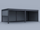 12'x24' Lugano Pergola with Complete Wind Screen Set