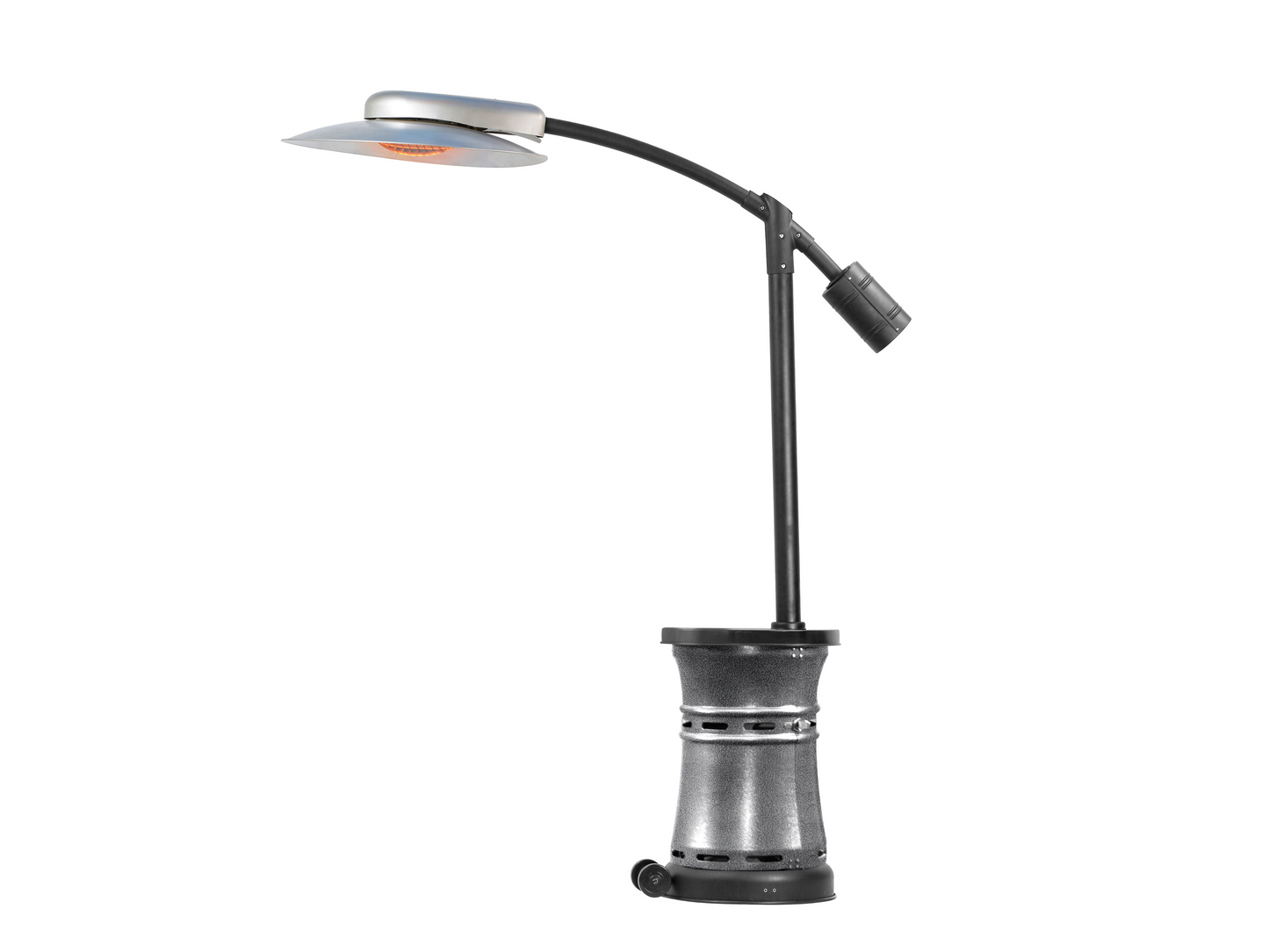 Arc Cantilever Patio Heater in Hammered Silver Vein