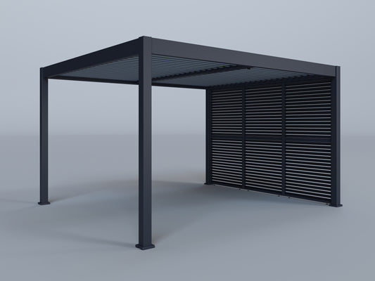 12'x14' Lugano Pergola with (3) 12' Adjustable Horizontal Shutter Panels