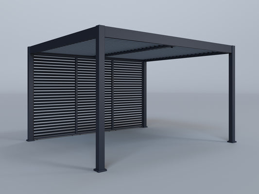 12'x14' Lugano Pergola with (3) 14' Fixed Horizontal Deco Panels