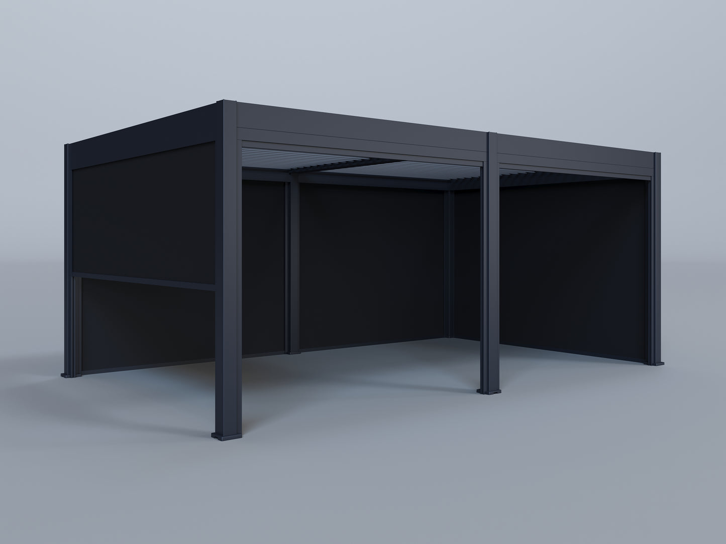 12'x20' Lugano Pergola with (4) 10' and (2) 12' Wind Screens