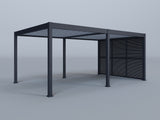 12'x20' Lugano Pergola with (3) 12' Adjustable Horizontal Shutter Panels