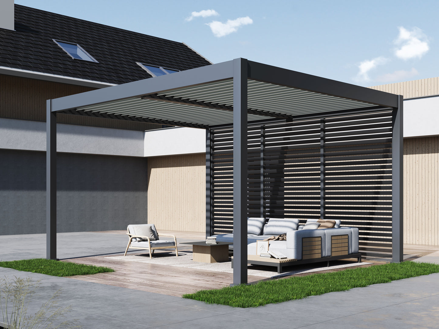 Horizontal Fixed Deco Panels for Louvered Pergola (Set of 3)