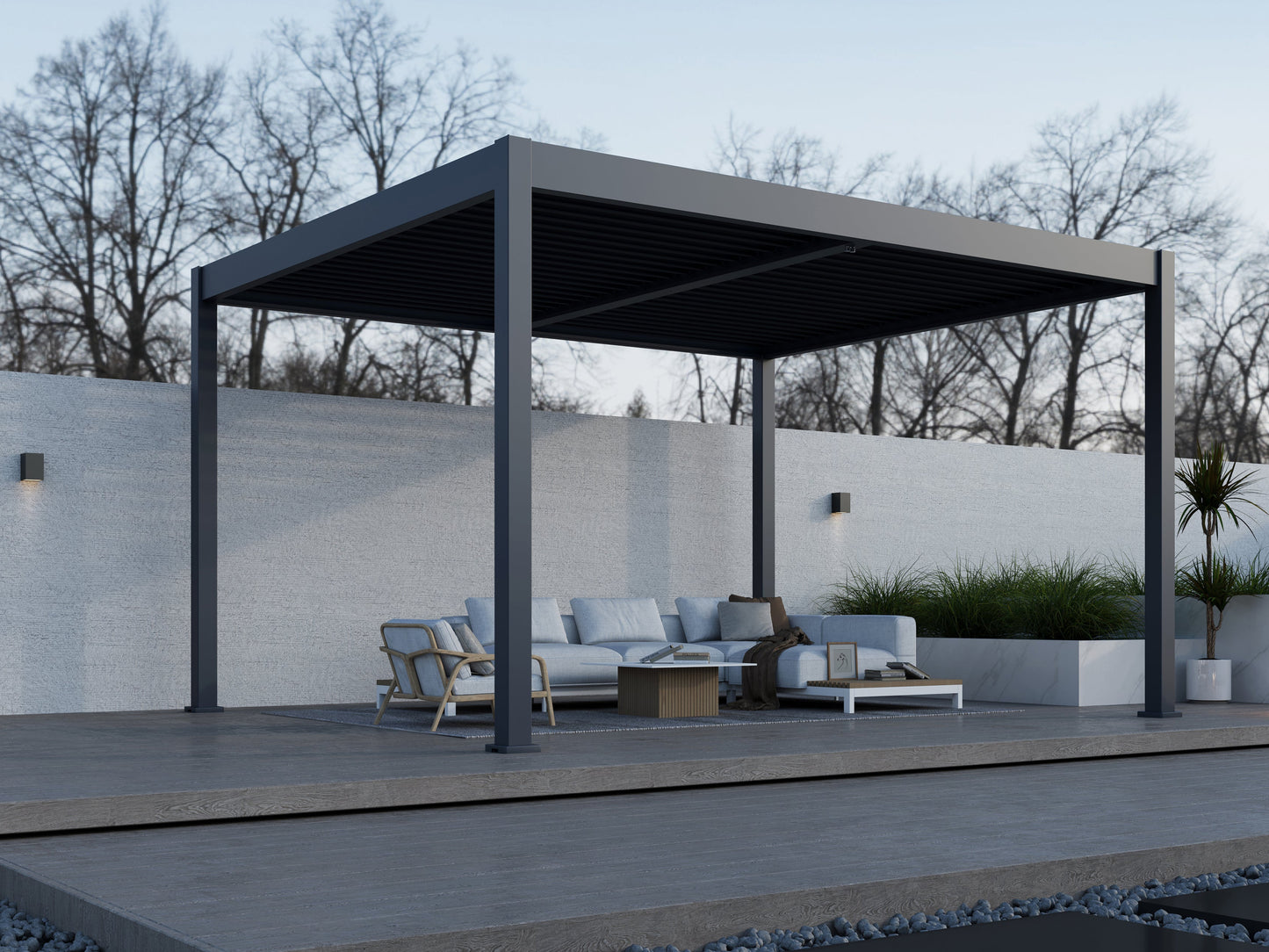 Grand Tuscan Louvered Pergola