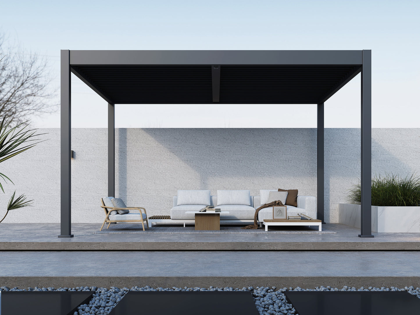 Grand Tuscan Louvered Pergola