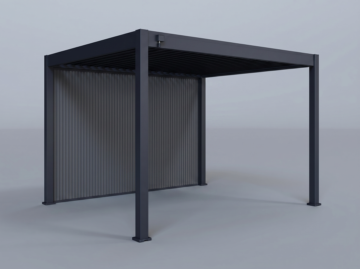 10'x12' Grand Tuscan Pergola with (1) 12' Privacy Wall in Pebble Grey