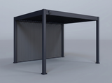 10'x12' Grand Tuscan Pergola with (1) 12' Privacy Wall in Pebble Grey