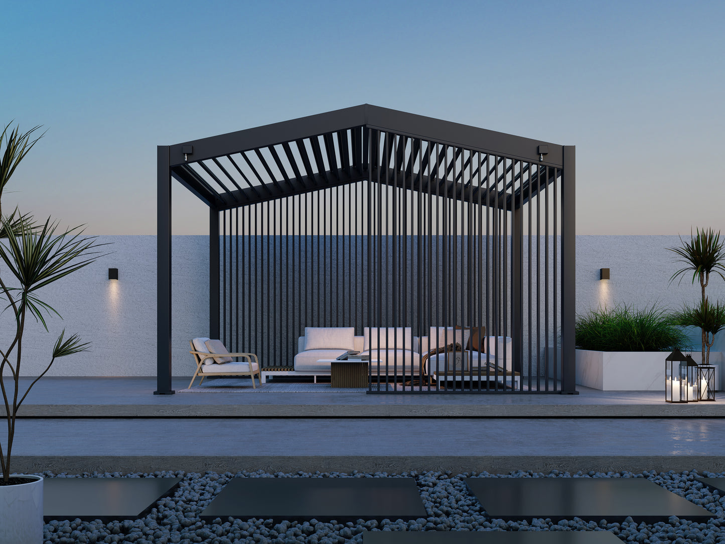 Single Vertical Fixed Deco Panel for Icon Louvered Pergola