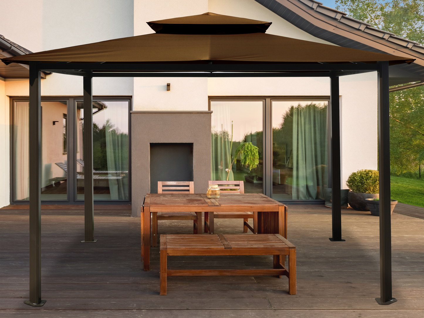 Kingsbury 11'x14' Soft Top Gazebo, Dome-Tex Canopy