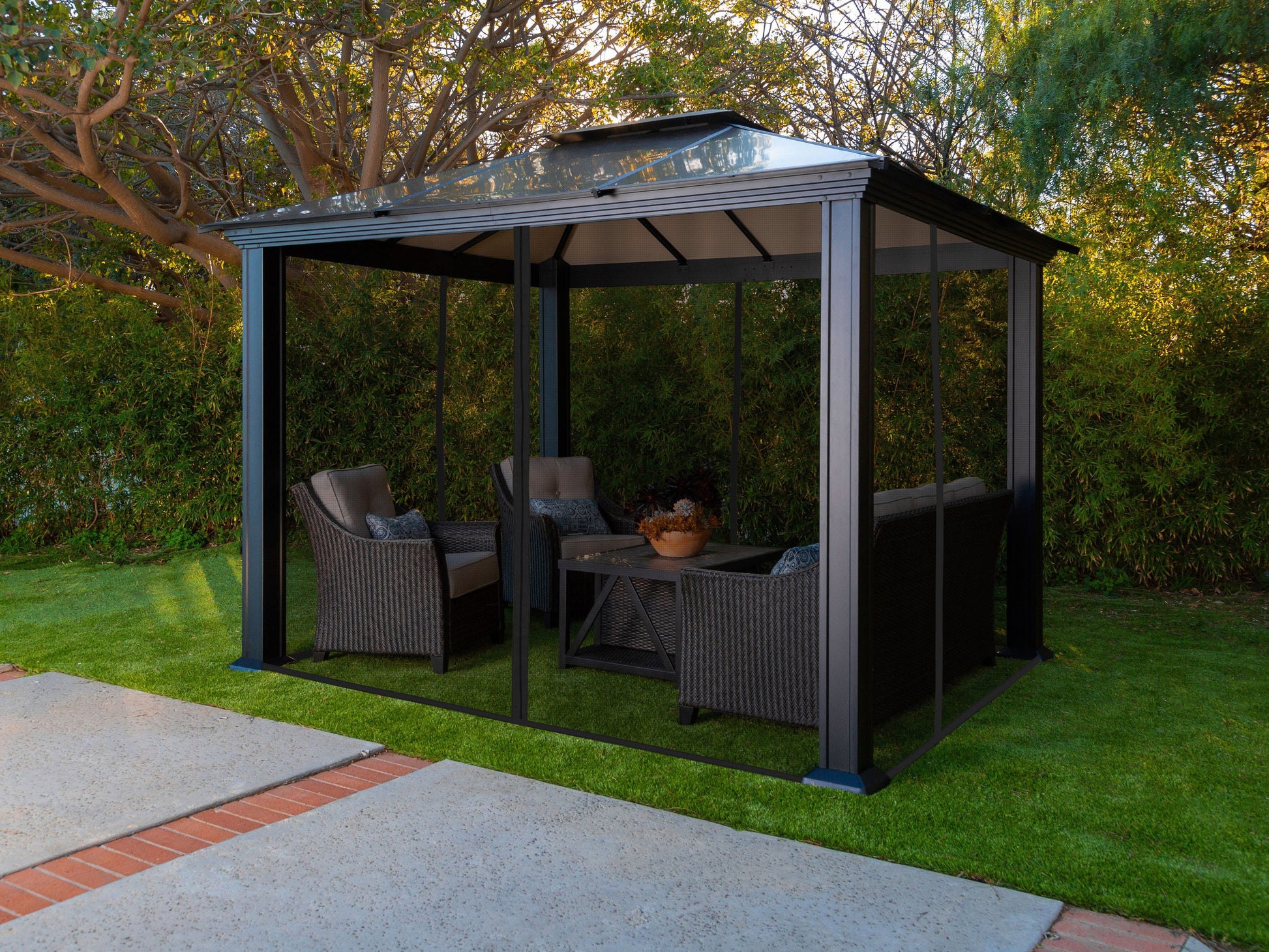 Santa Monica Hard Top Gazebo with Mosquito Netting accessory