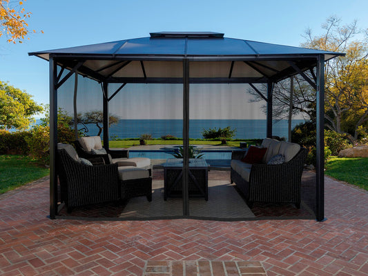 Durham 10'x12' Hard Top Gazebo with Mosquito Netting
