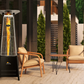 Boost Patio Heater in Hammered Black on patio during sunset.