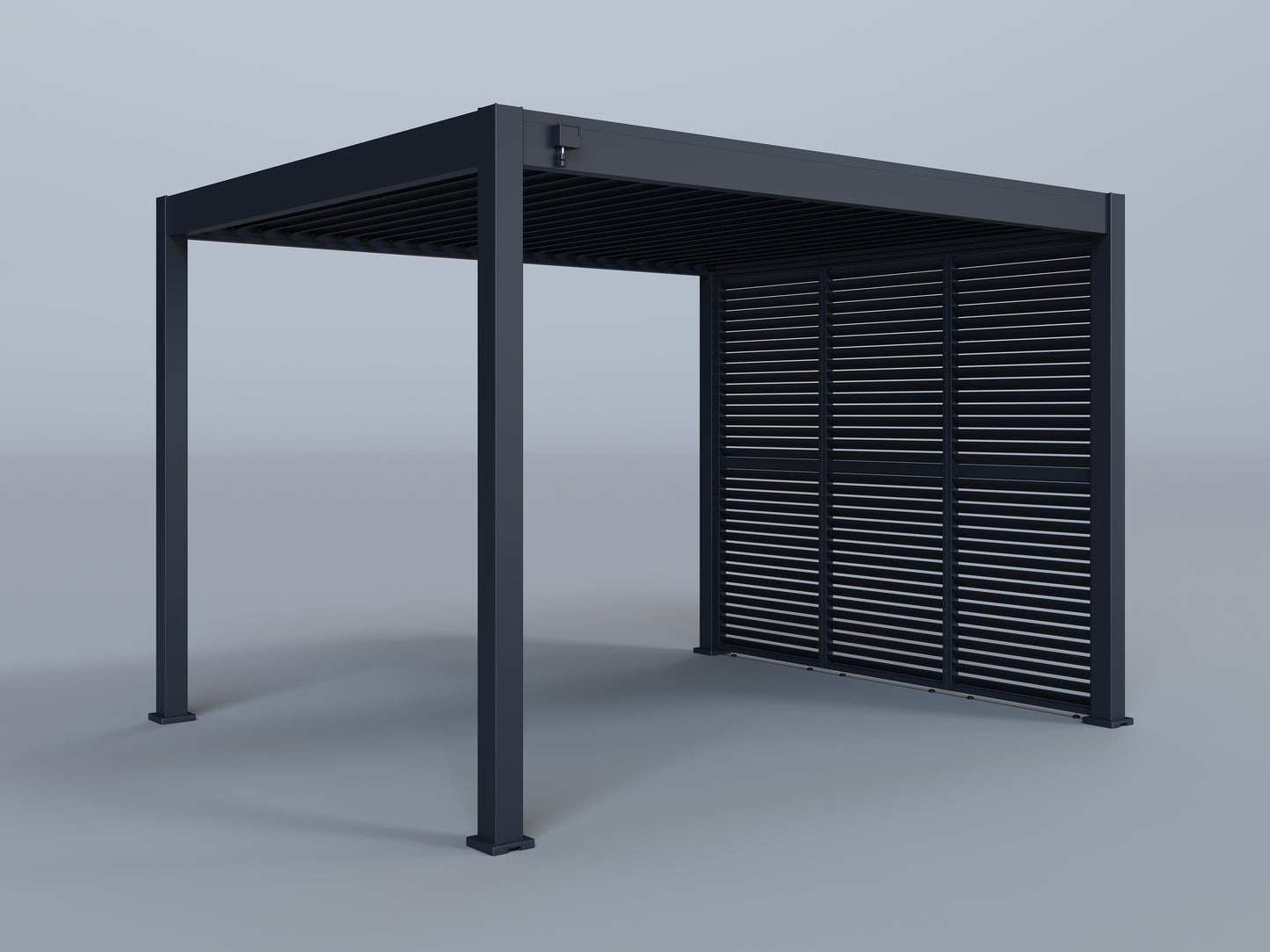 10'x12' Grand Tuscan Pergola with (3) 10' Adjustable Horizontal Shutter Panels
