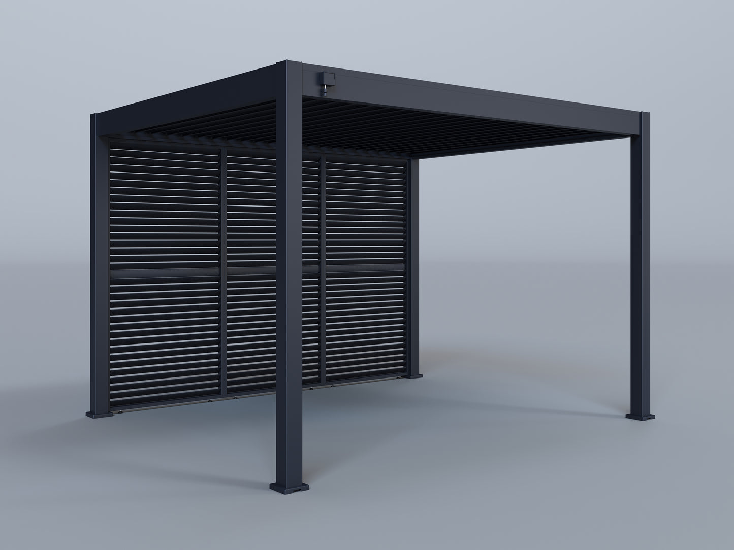 10'x12' Grand Tuscan Pergola with (3) 12' Adjustable Horizontal Shutter Panels