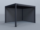 10'x12' Lugano Pergola with (1) 10' and (1) 12' Pebble Grey Privacy Walls