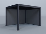 10'x12' Grand Tuscan Pergola with (1) 10' and (1) 12' Pebble Grey Privacy Walls