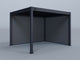 10'x12' Grand Tuscan Pergola with (1) 10' and (1) 12' Pebble Grey Privacy Walls