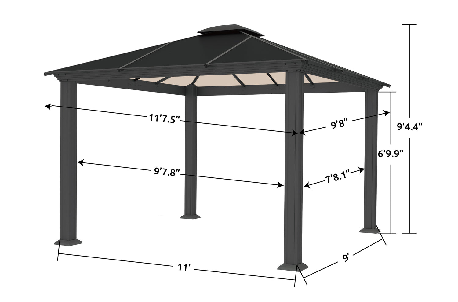 Santa Monica Hard Top Gazebo