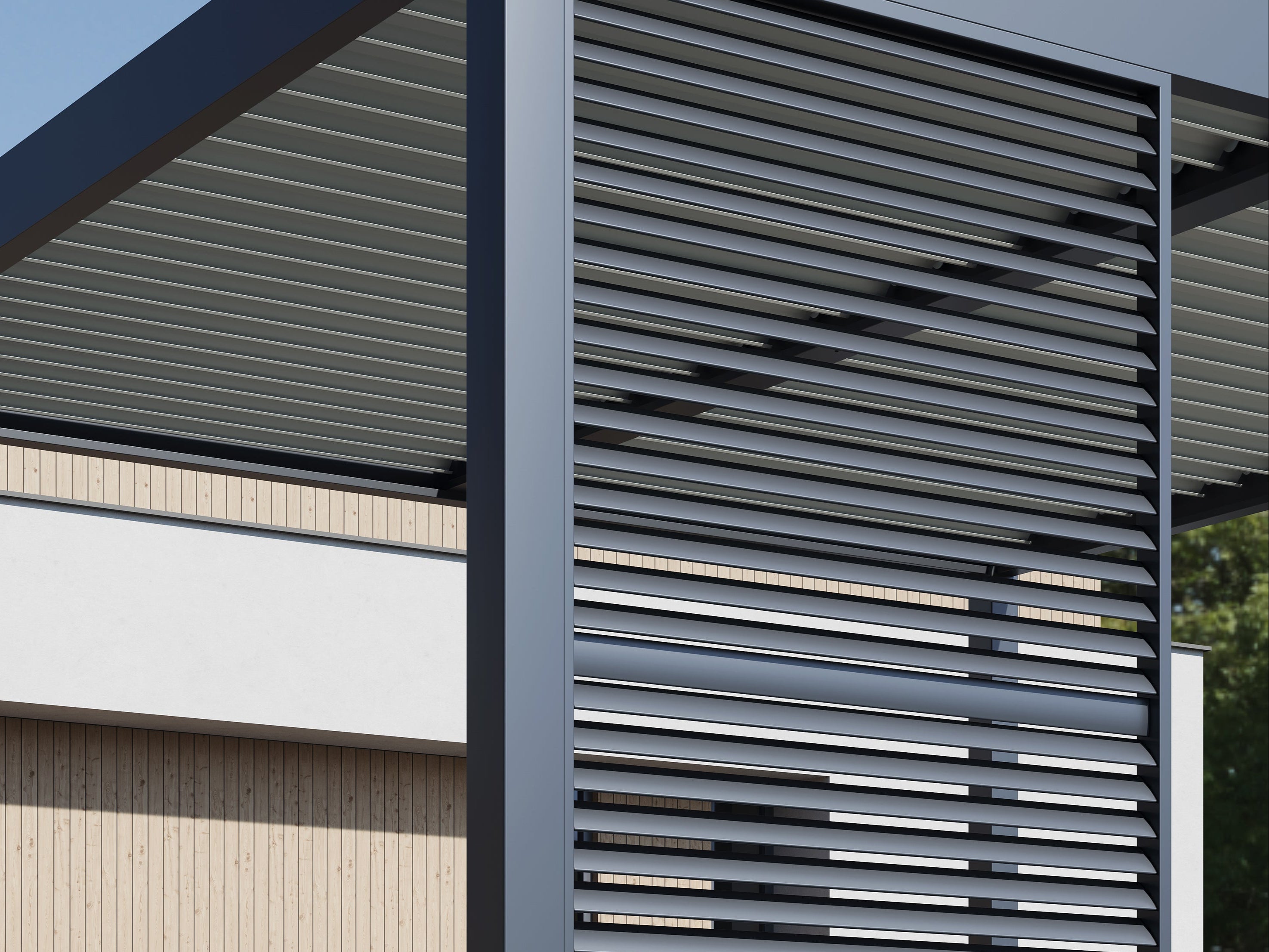Single Shutter Multi Panel Single Adjustable Shutter Panel for Louvered Pergola