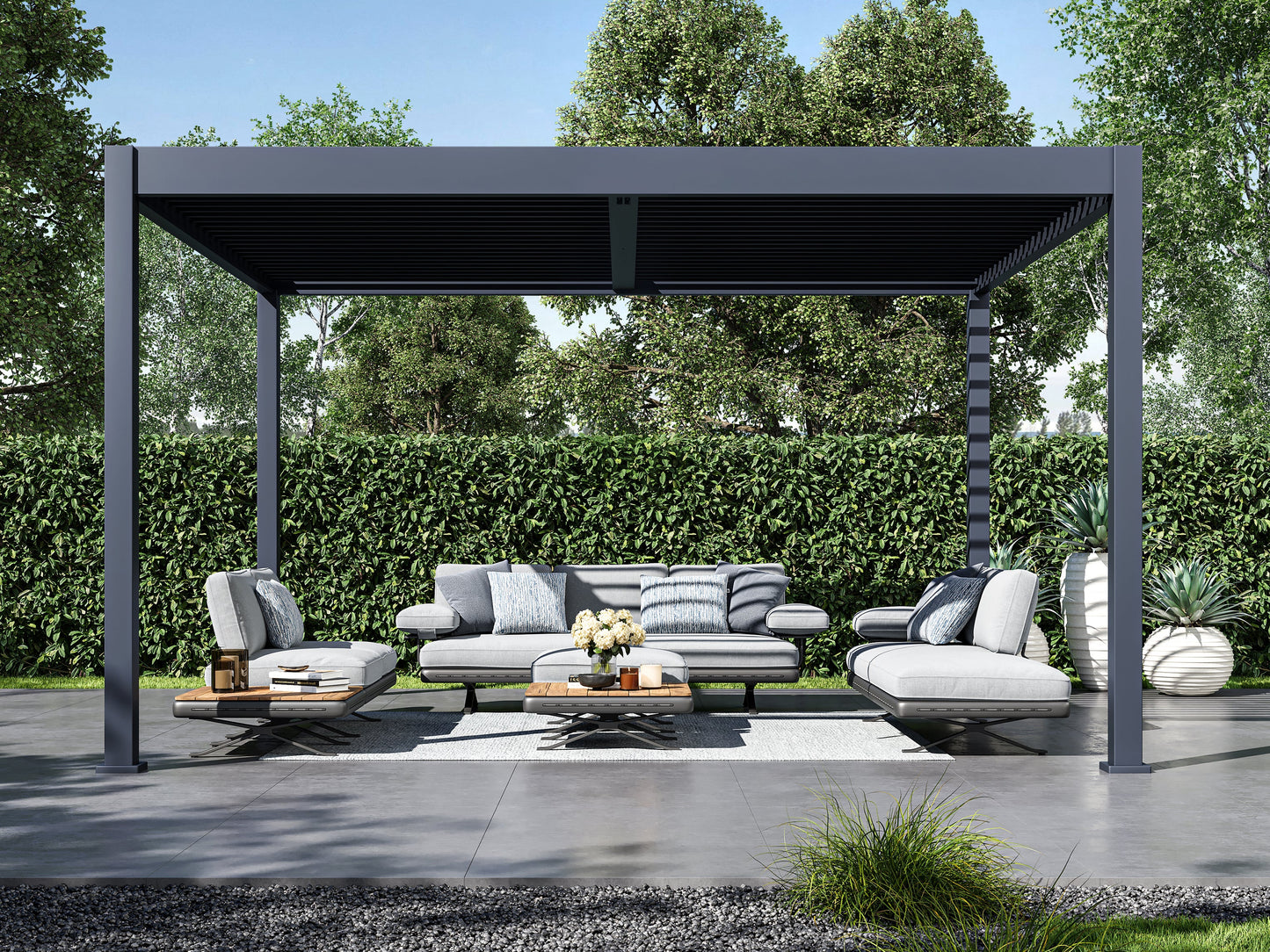 Grand Tuscan Louvered Pergola