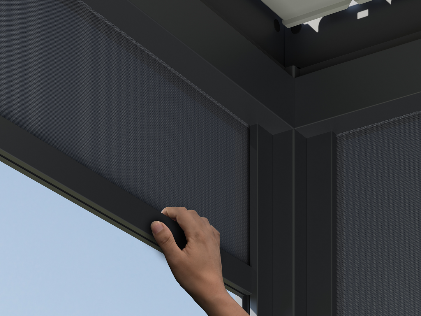 Single Wind Screen for Louvered Pergola
