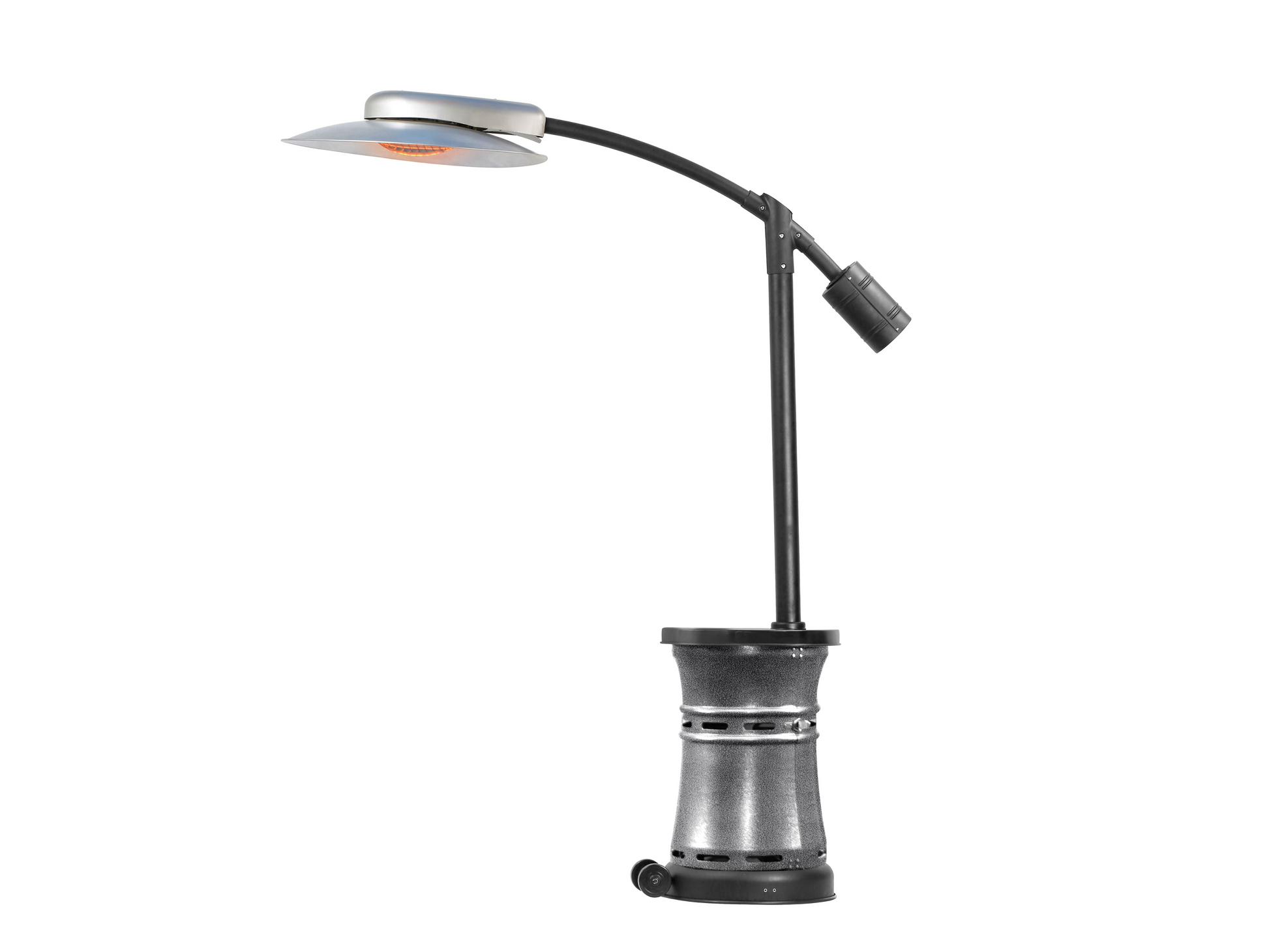 Arc Cantilever Patio Heater in Hammered Silver Vein