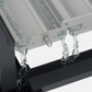 Close up of the dual gutter system found within each louver of the Lugano Pergola