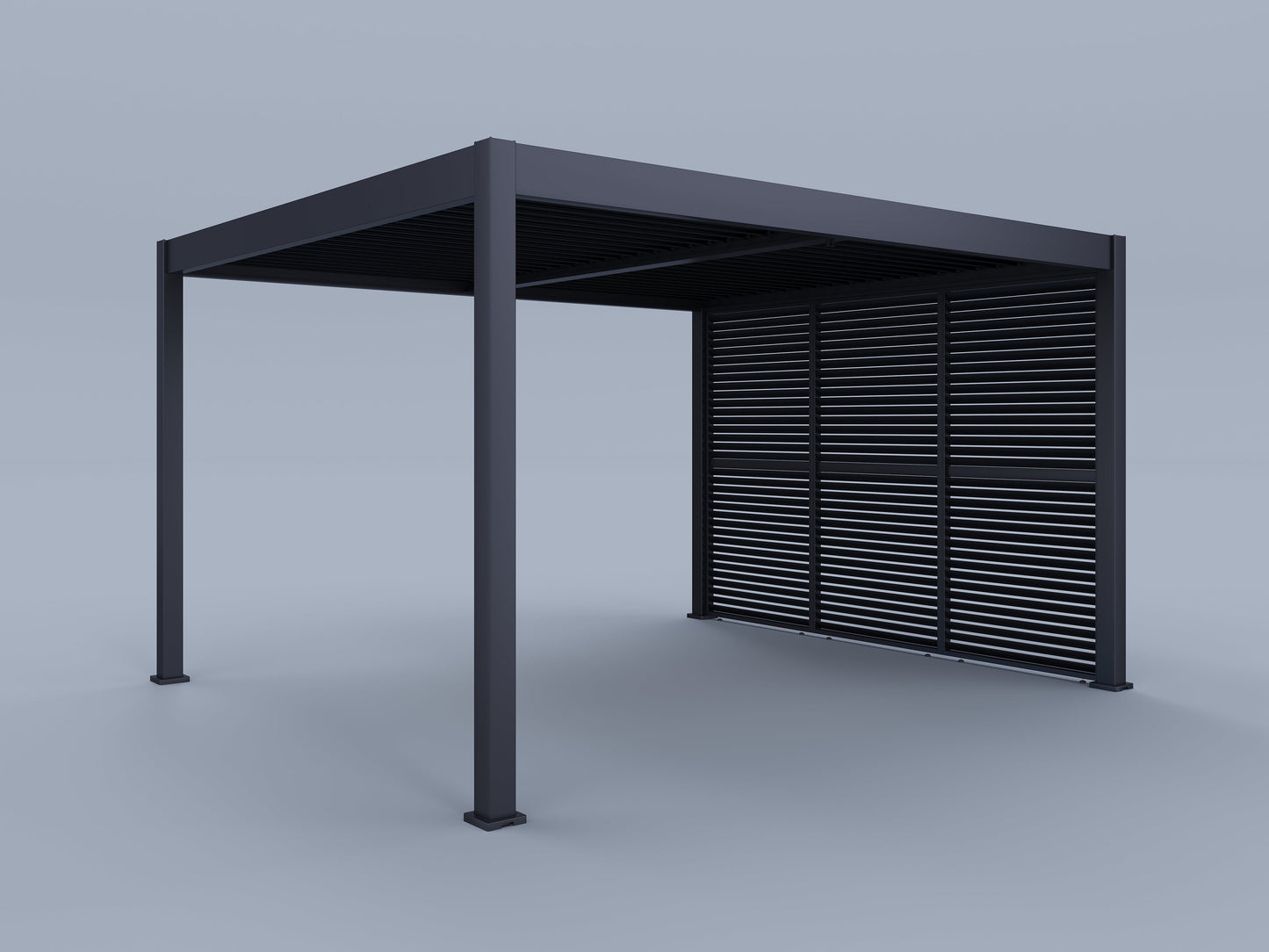 12'x14' Suprema Pergola, Slate Gray with (3) 12' Adjustable Horizontal