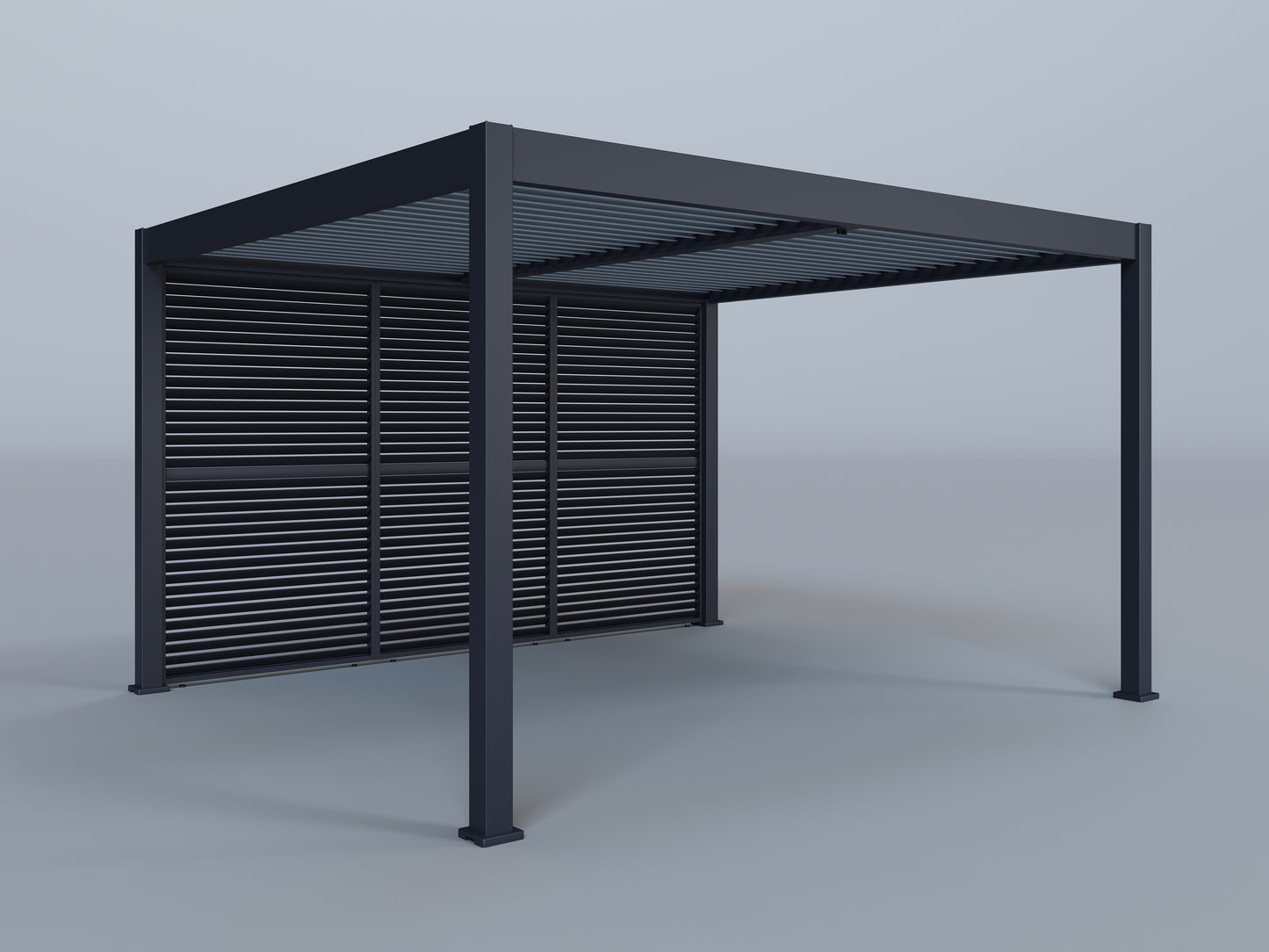 12'x14' Lugano Pergola with (3) 14' Adjustable Horizontal Shutter Panels
