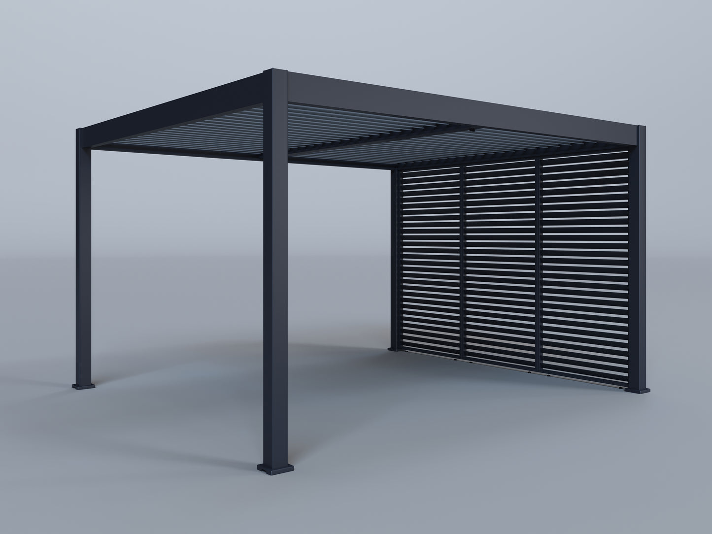 12'x14' Lugano Pergola with (3) 12' Fixed Horizontal Deco Panels