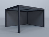 12'x14' Lugano Pergola with (1) 12' and (1) 14' Pebble Grey Privacy Walls