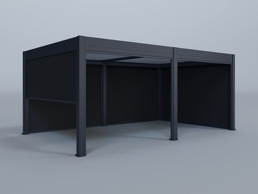 12'x20' Lugano Pergola  with Complete Wind Screen Set