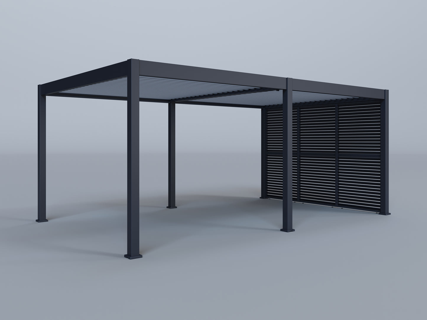 12'x20' Lugano Pergola with (3) 12' Adjustable Horizontal Shutter Panels