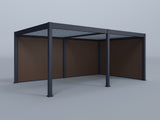 12'x20' Lugano Pergola with (2) 10' and (1) 12' Teak Privacy Walls
