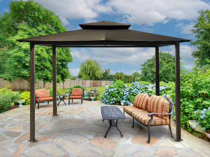 Kingsbury 11'x14' Soft Top Gazebo, Dome-Tex Canopy