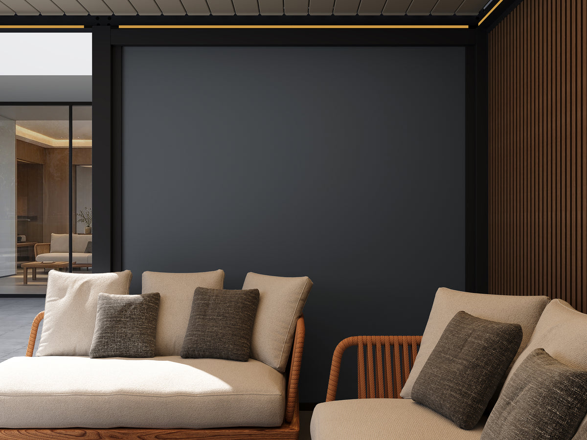 Single 8' Wind Screen for Riviera Louver Lounge