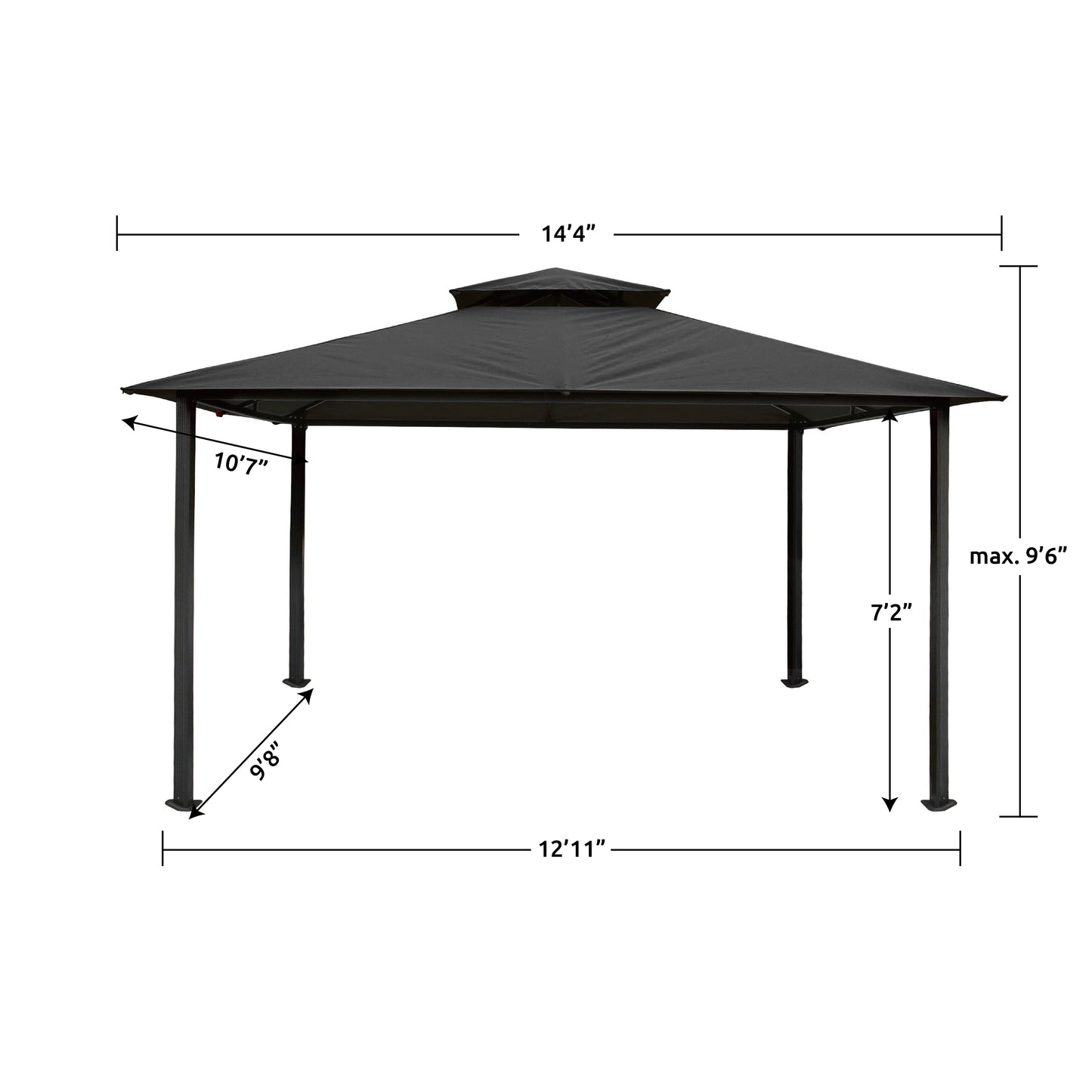 Kingsbury 11'x14' Soft Top Gazebo, Dome-Tex Canopy