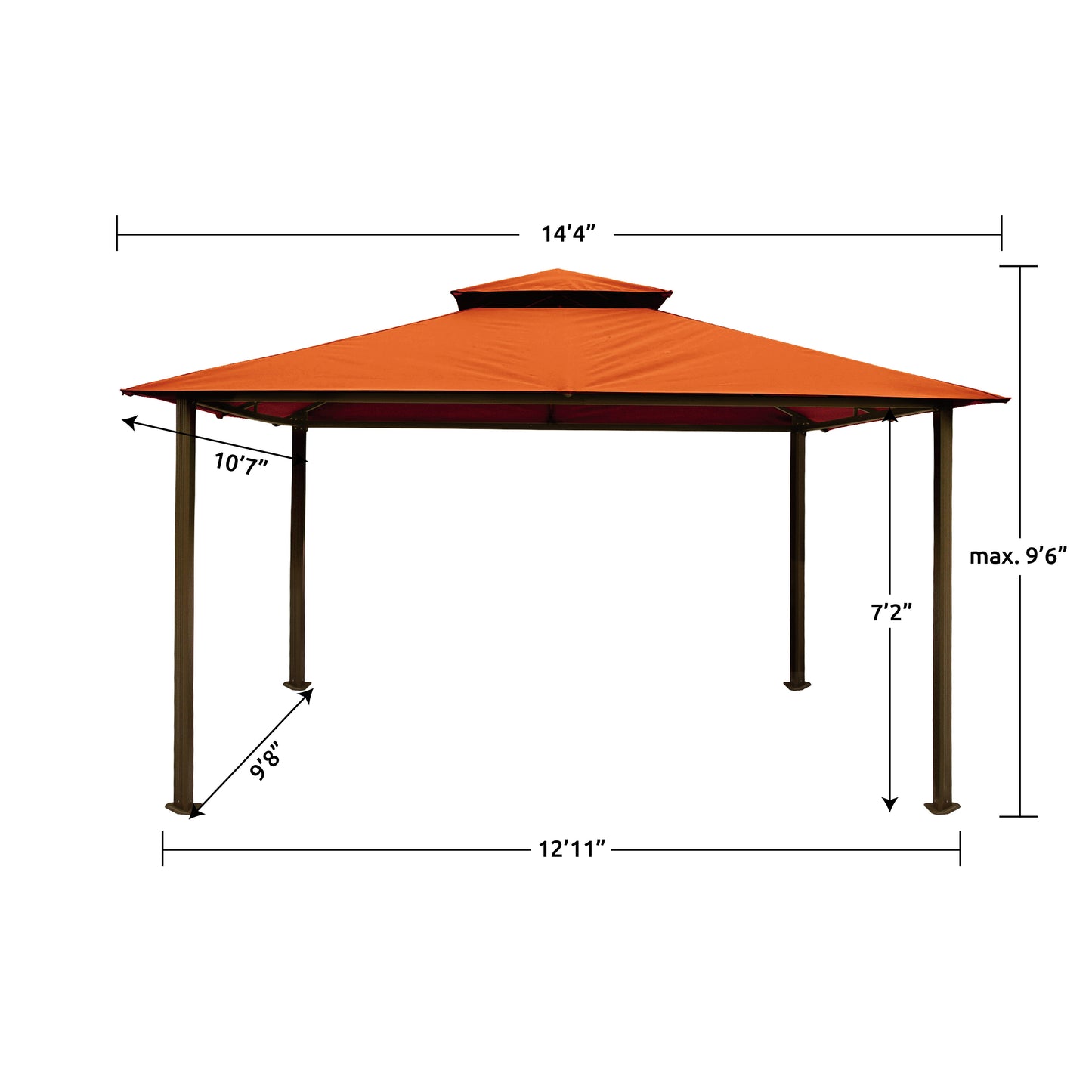 Kingsbury 11'x14' Soft Top Gazebo, Dome-Tex Canopy