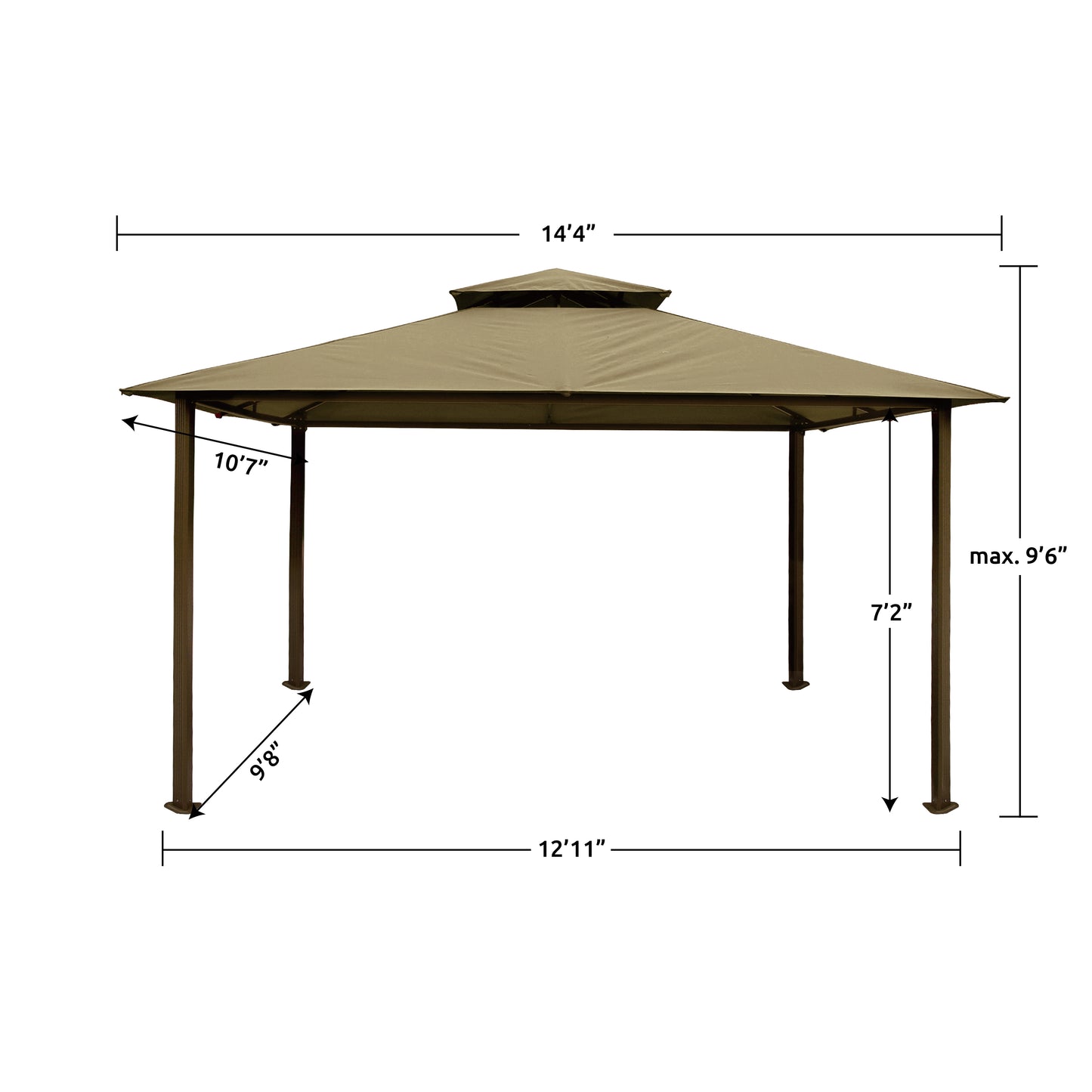 Kingsbury 11'x14' Soft Top Gazebo, Dome-Tex Canopy