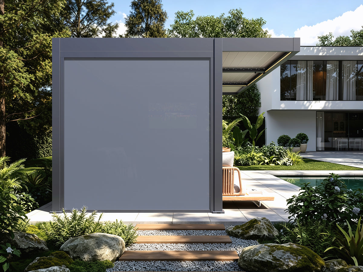 Single 8' Wind Screen for Riviera Louver Lounge