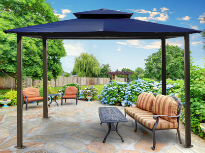 Barcelona Soft Top Gazebo in Navy Canopy Roof